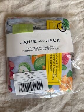 Janie and Jack Light Blue Two-Piece Fruit Print Pajama Set